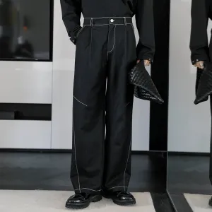 Straight Fit Ice Silk Casual Pants