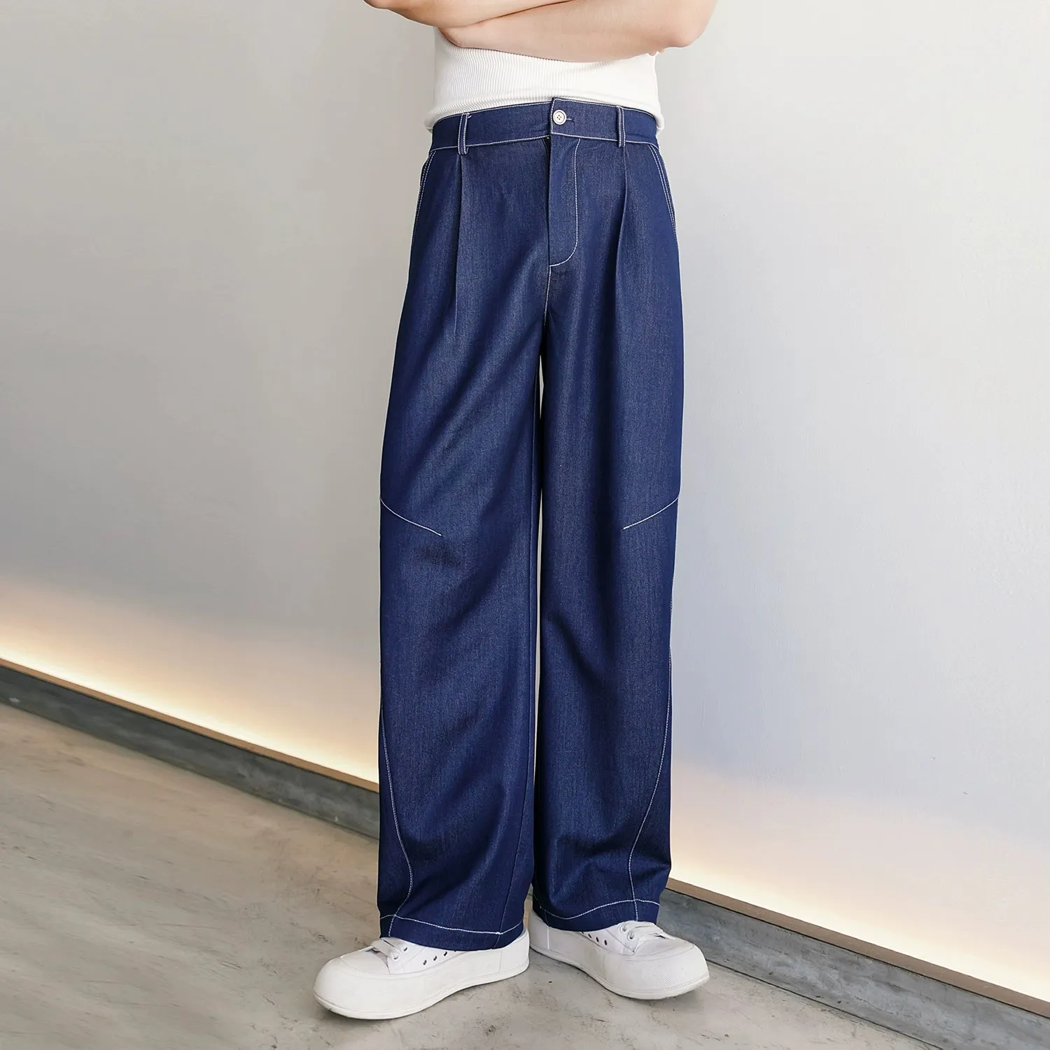 Straight Fit Ice Silk Casual Pants