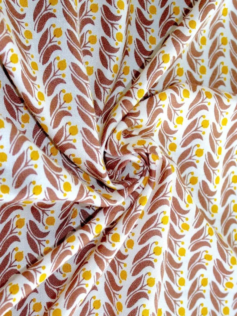 Sunny Yellow Cotton Rayon Fabric