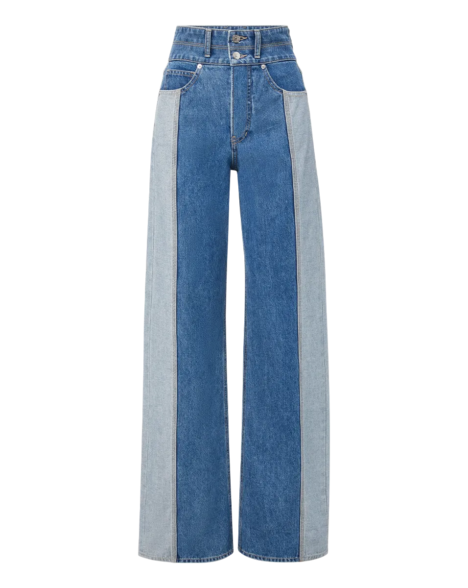 Taylor Two-Tone Wide-Leg Jean