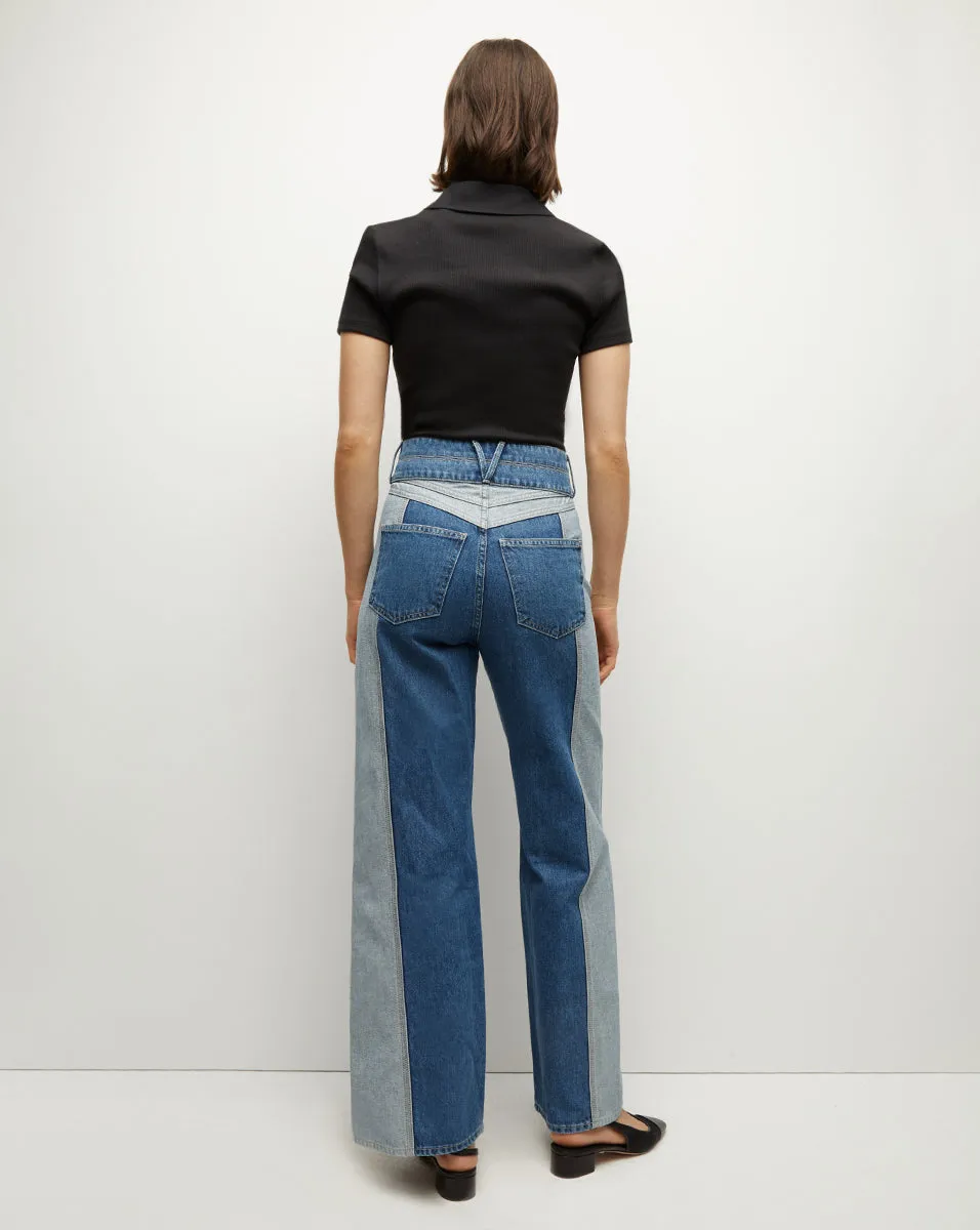Taylor Two-Tone Wide-Leg Jean