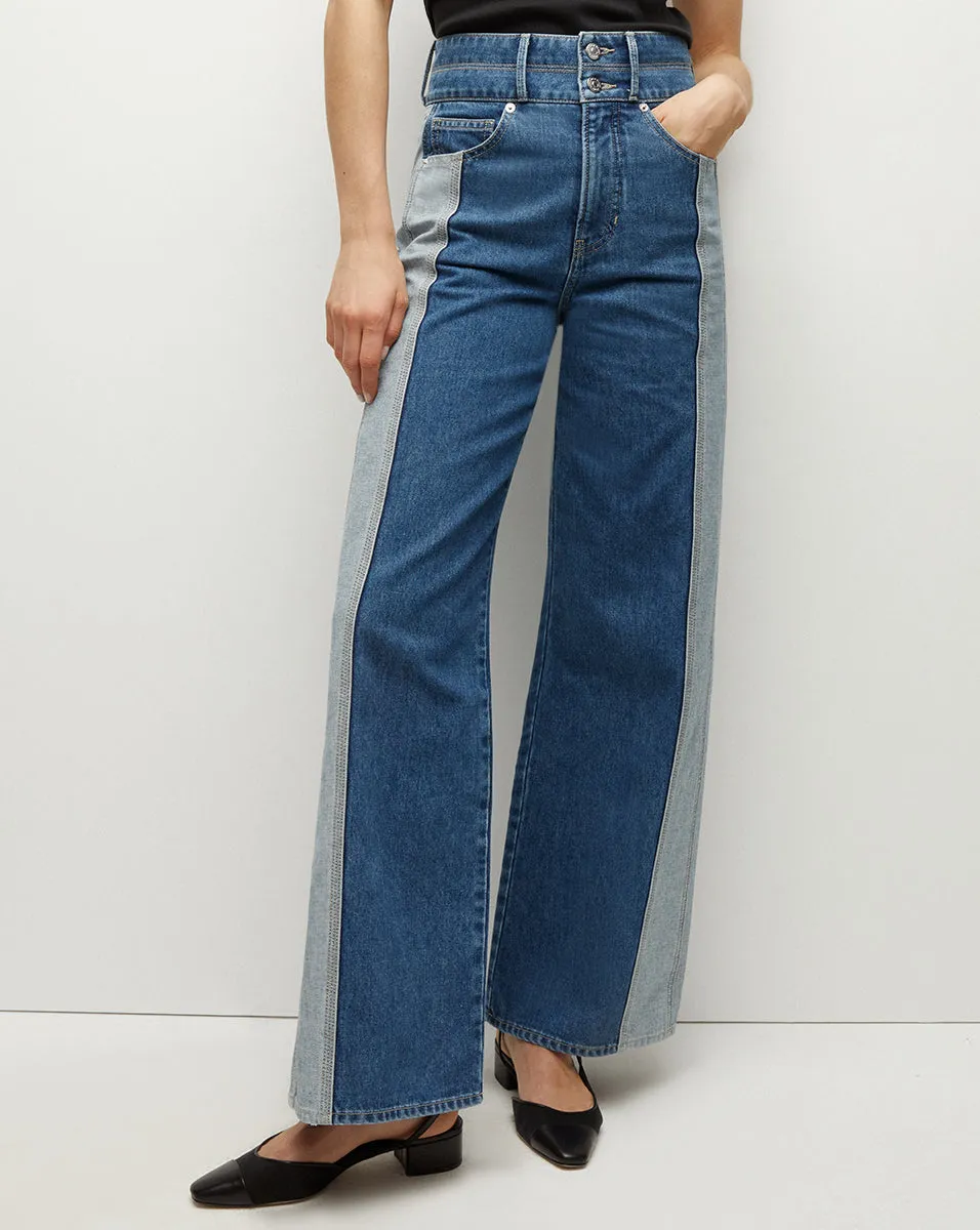 Taylor Two-Tone Wide-Leg Jean