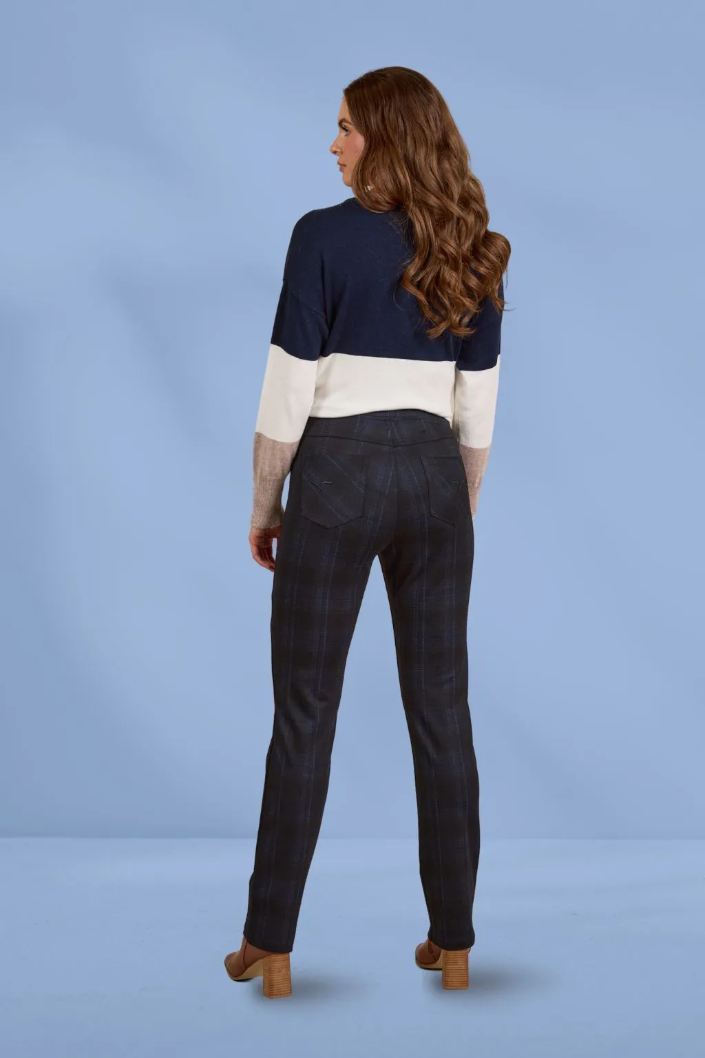 Vassalli Slim Leg Ponti Pull On Pants Neptune