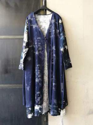 Vintage Printed Two Layers Kimonos For Women