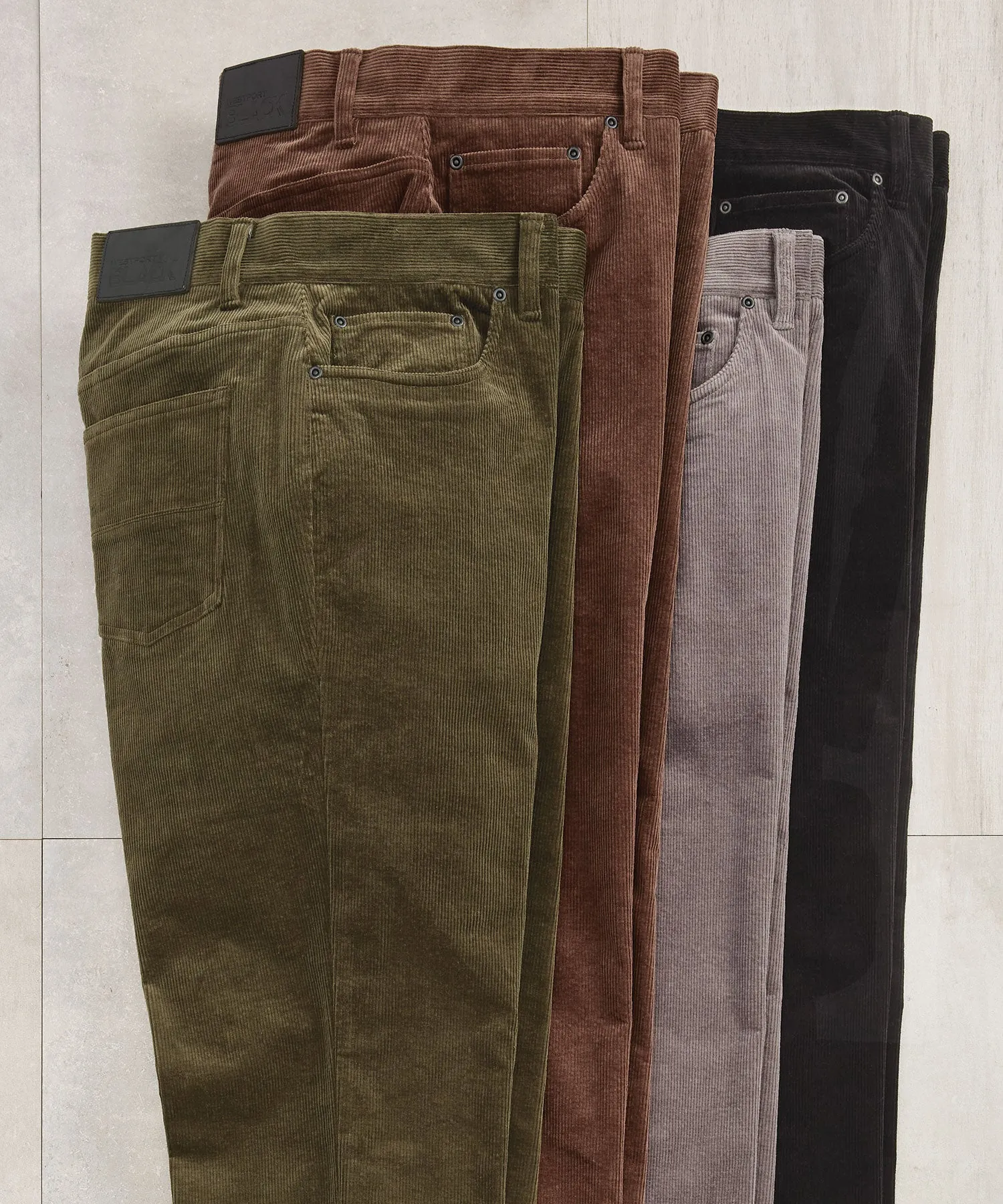 Westport Black Stretch Cord 5-Pocket Pant