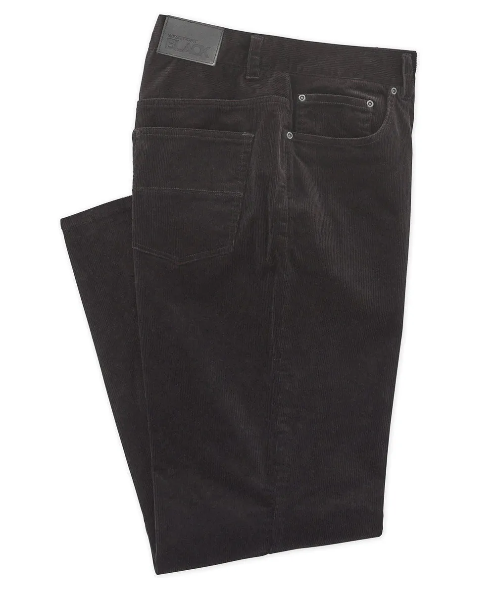 Westport Black Stretch Cord 5-Pocket Pant