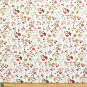 White Floral Vintage Cotton Print
