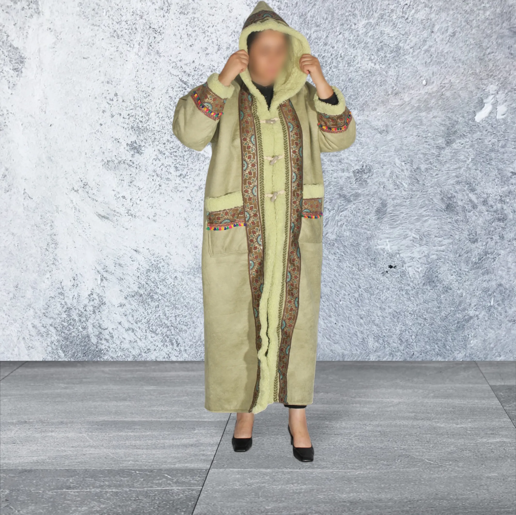Winter Women's fur  - Pistachio color -8633