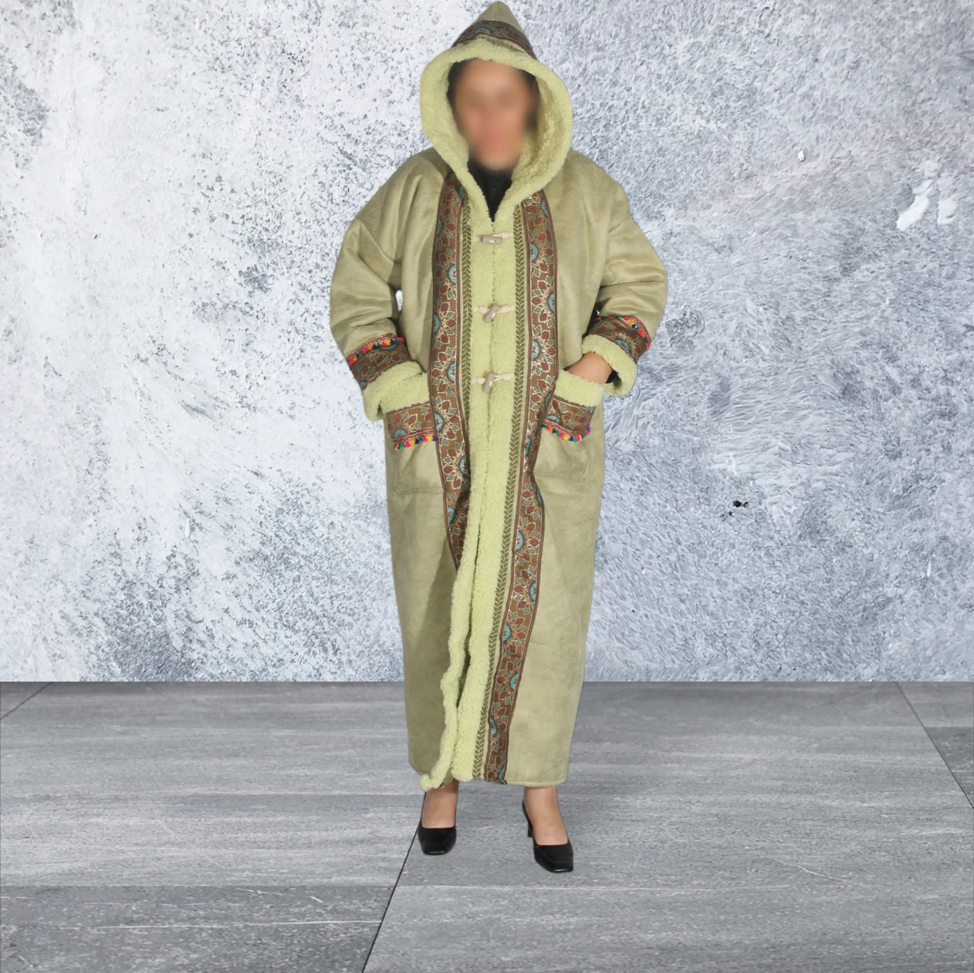 Winter Women's fur  - Pistachio color -8633