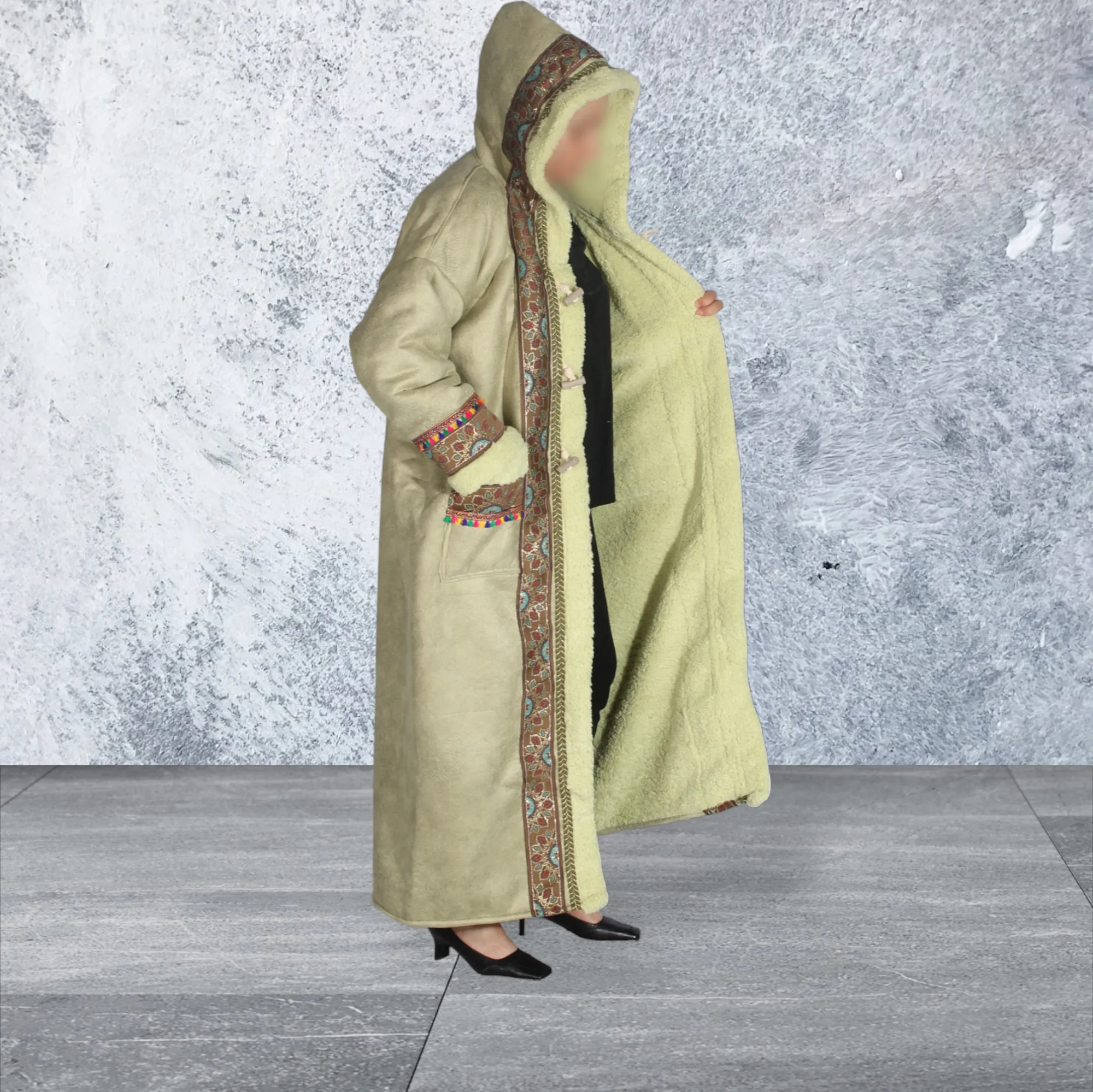 Winter Women's fur  - Pistachio color -8633