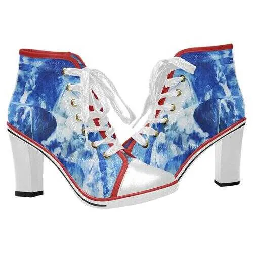 Womens Boots, Ocean Swirl Style Ankle Booties