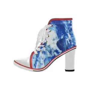 Womens Boots, Ocean Swirl Style Ankle Booties