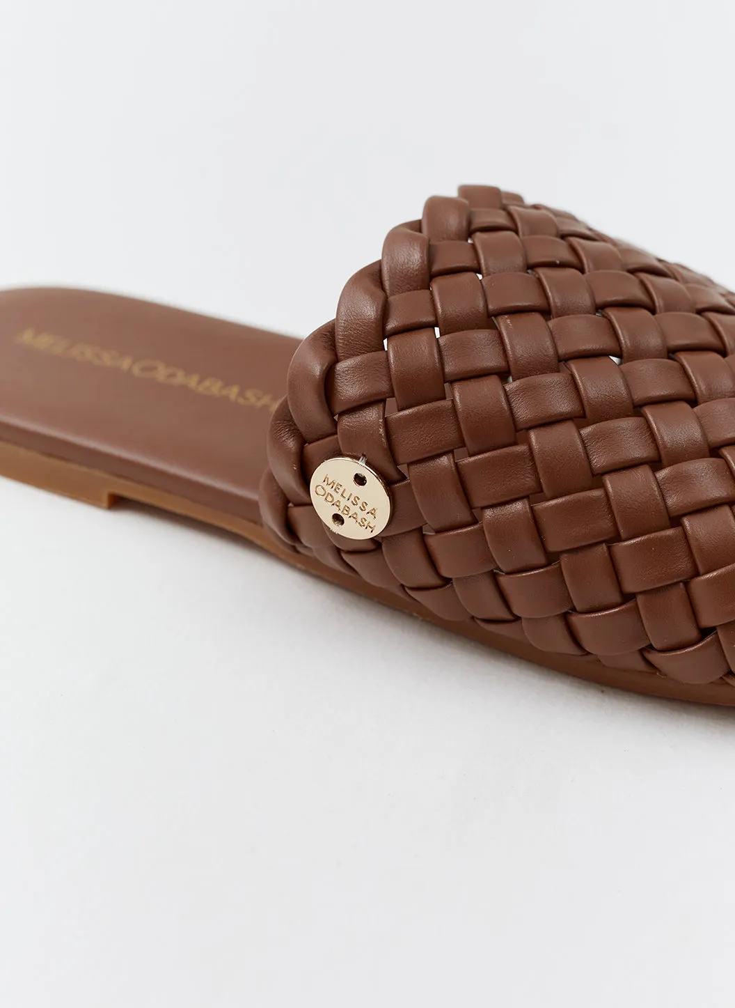 Woven Dark Tan Sliders