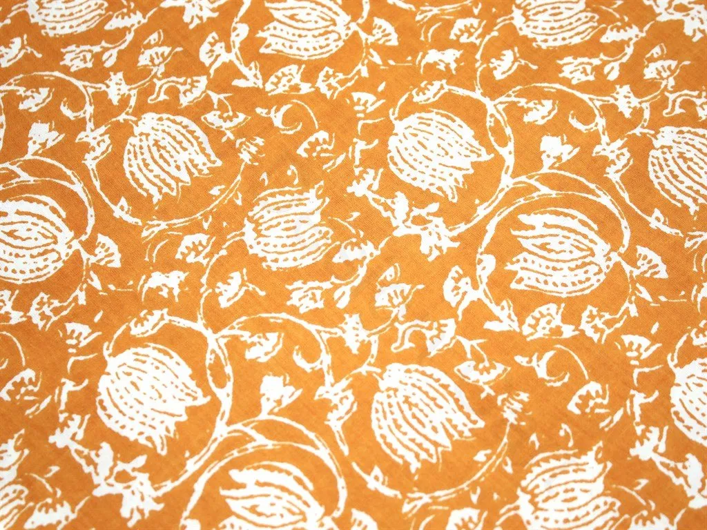 Yellow Floral Design Pure Cotton Fabric