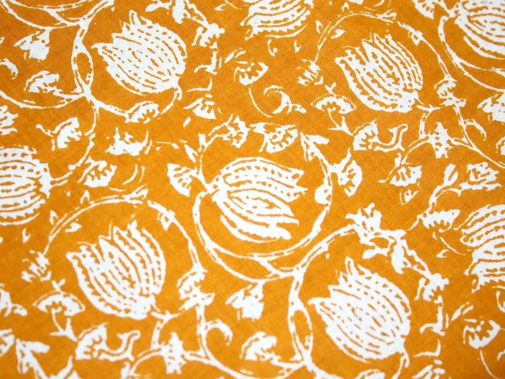 Yellow Floral Design Pure Cotton Fabric
