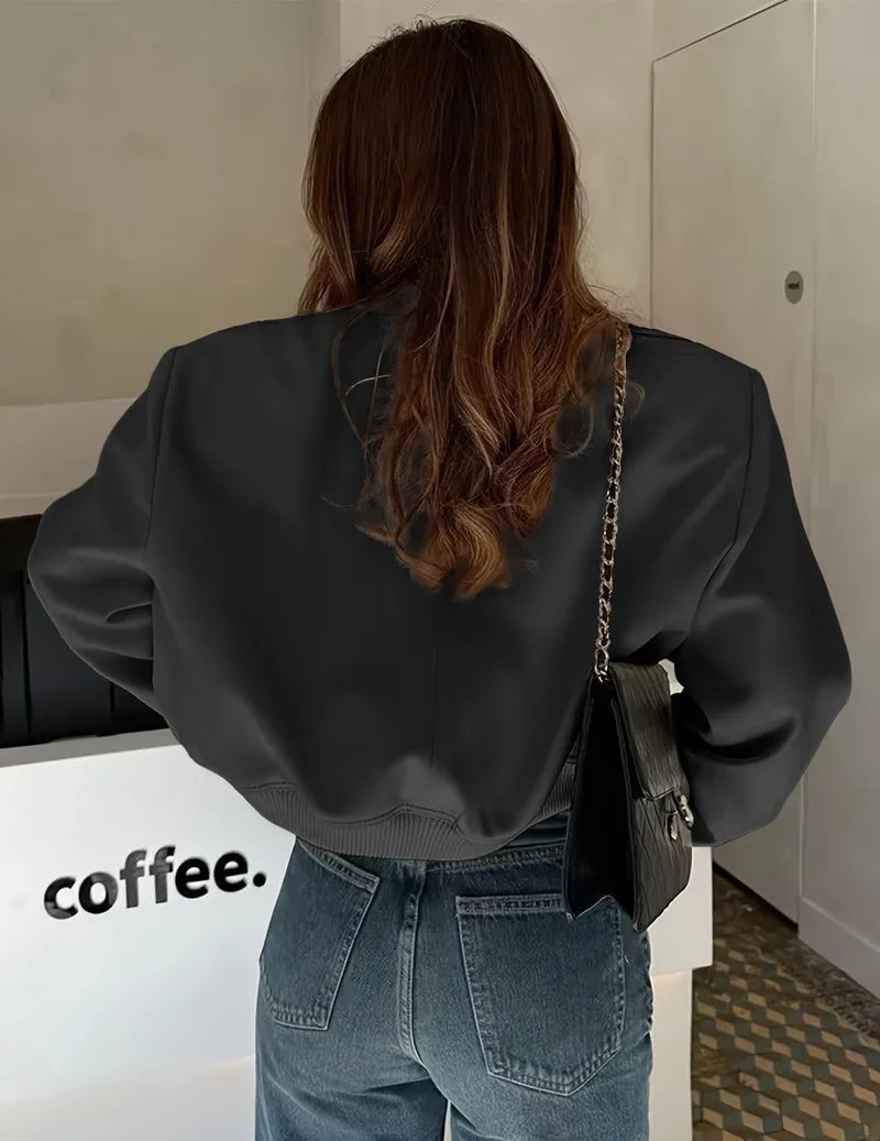 Zeagoo Women Bomber Jacket Casual Button Down Shackets