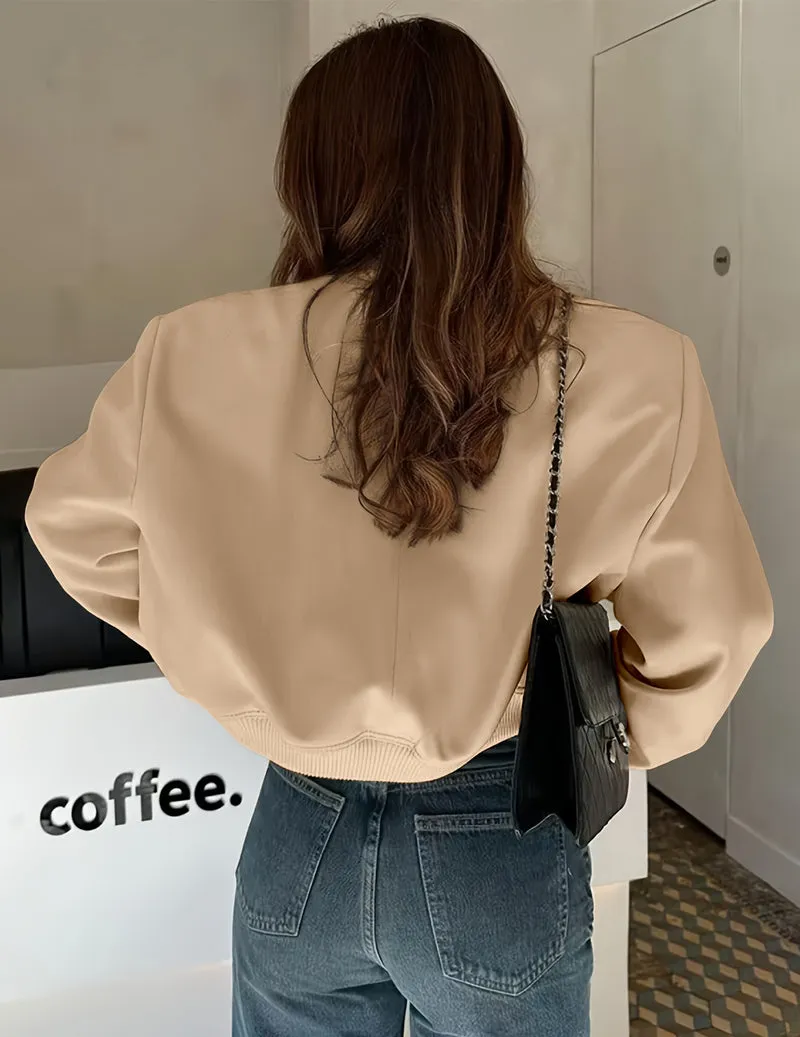 Zeagoo Women Bomber Jacket Casual Button Down Shackets