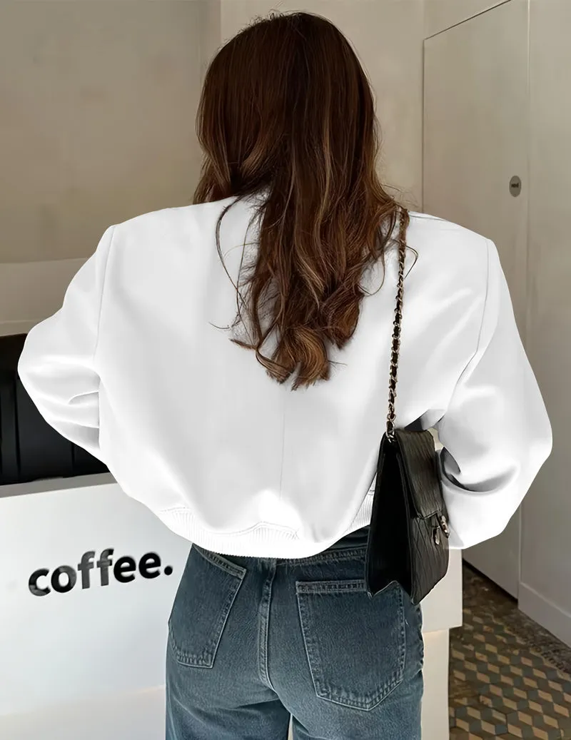 Zeagoo Women Bomber Jacket Casual Button Down Shackets